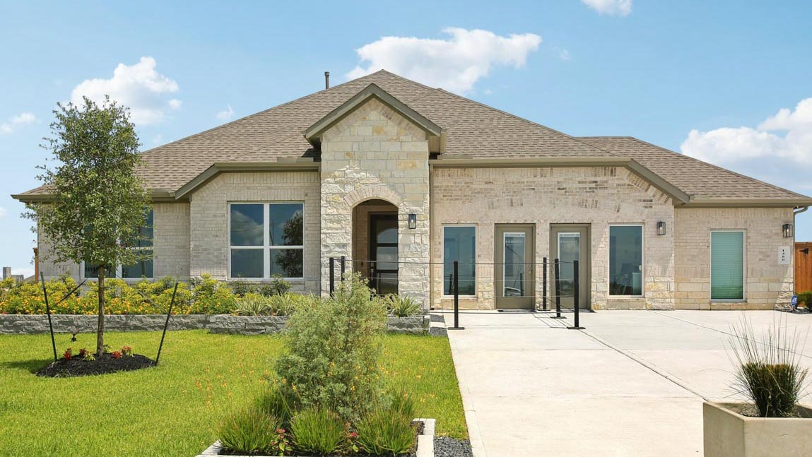single story home 3 car garage