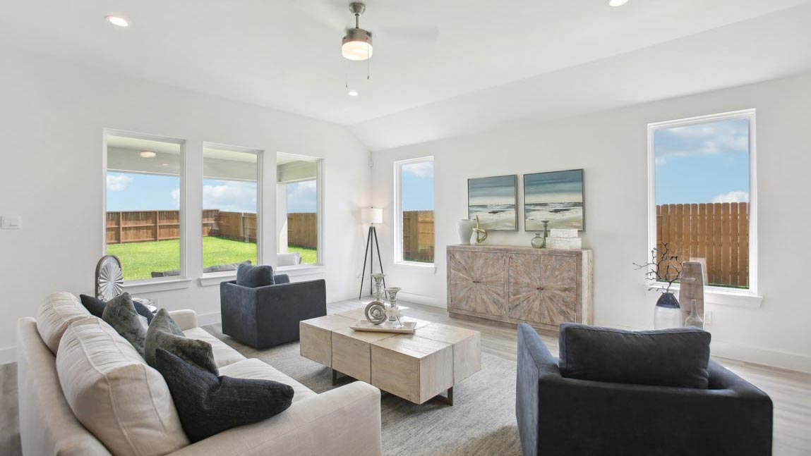 living room with bright windows