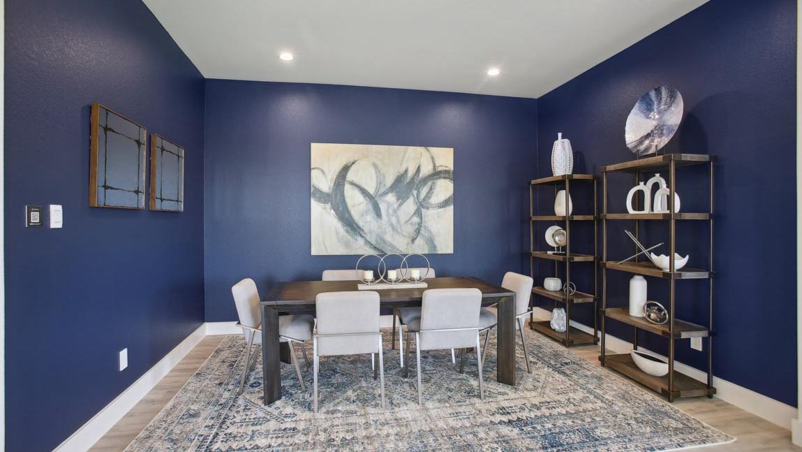 dining area with vinyl flooring