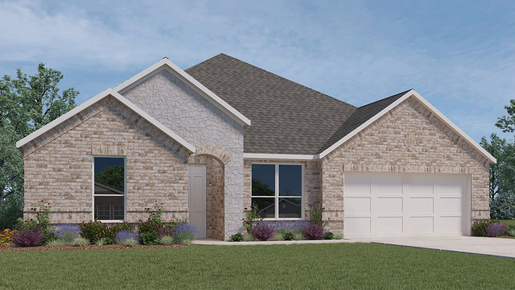 One story home with three car garage