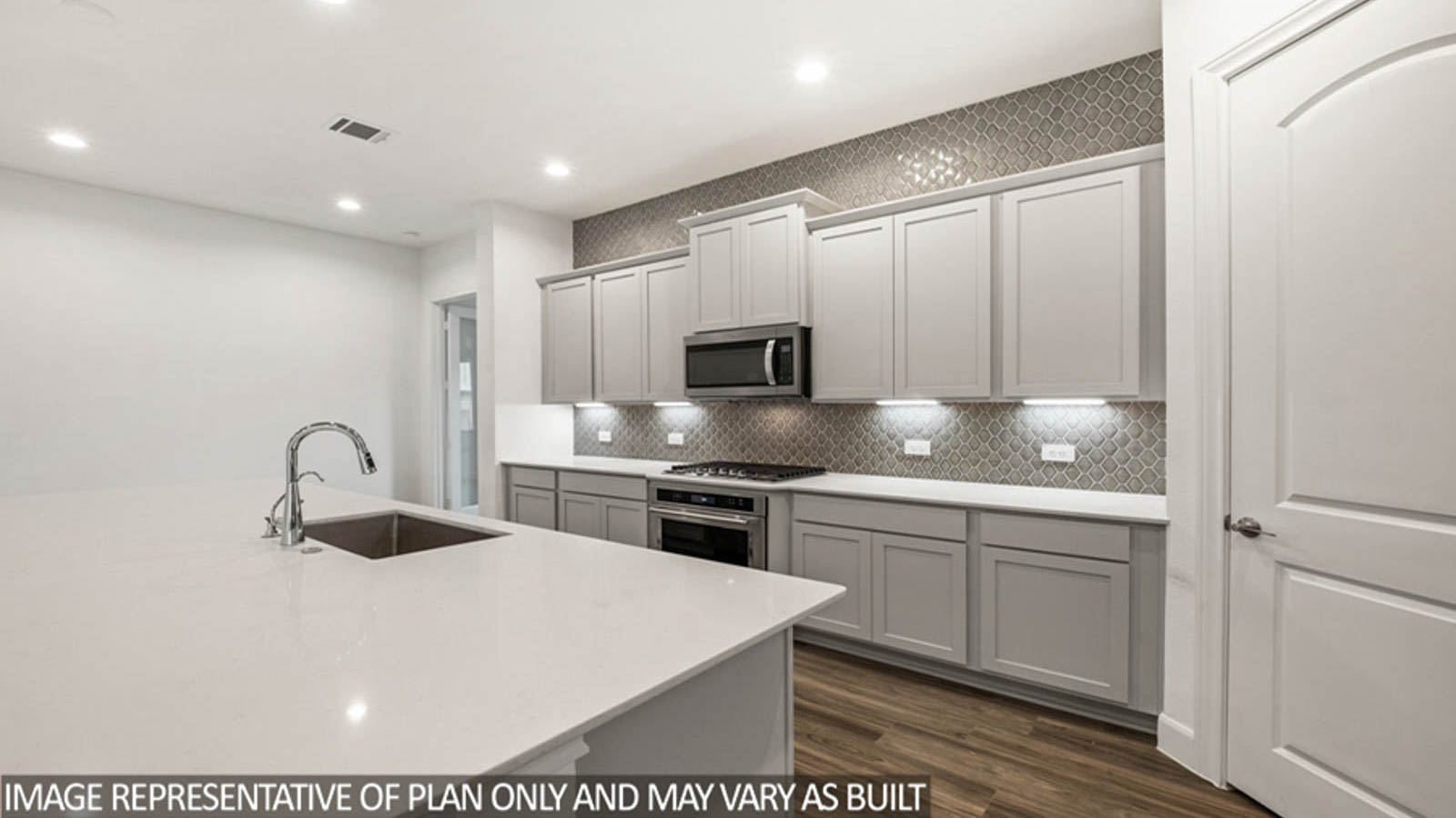 Open concept living, dining, and kitchen area