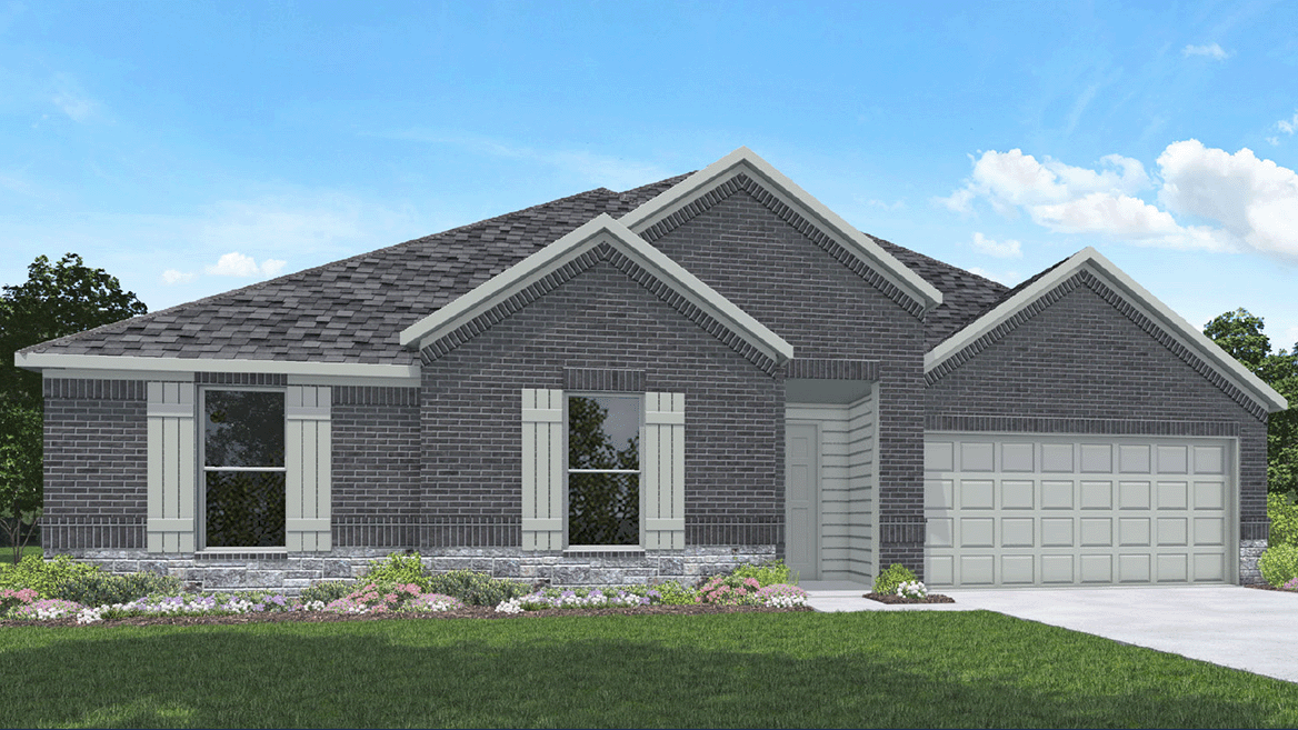 One story home with three car garage