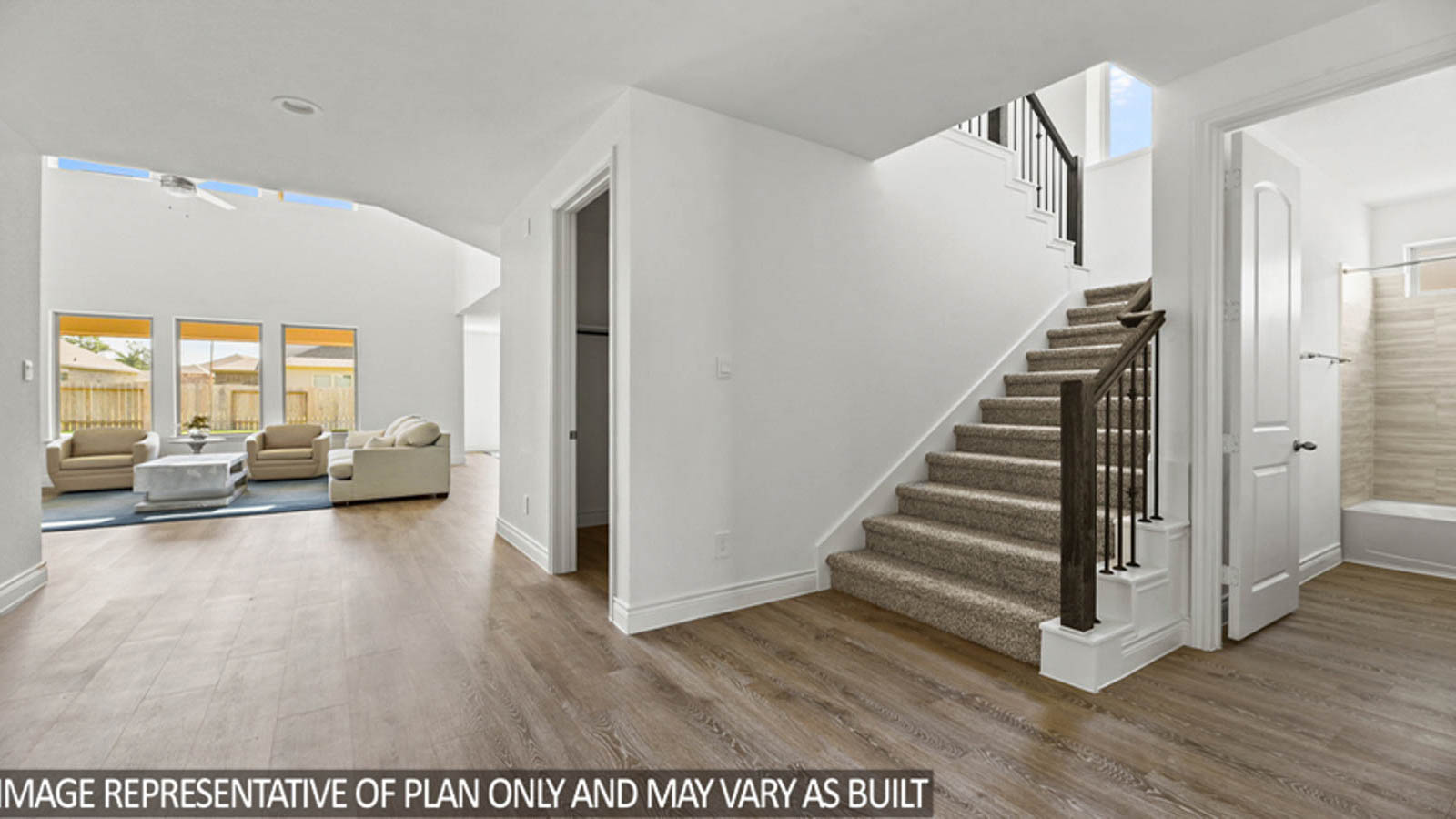 Entry hallway with vinyl flooring