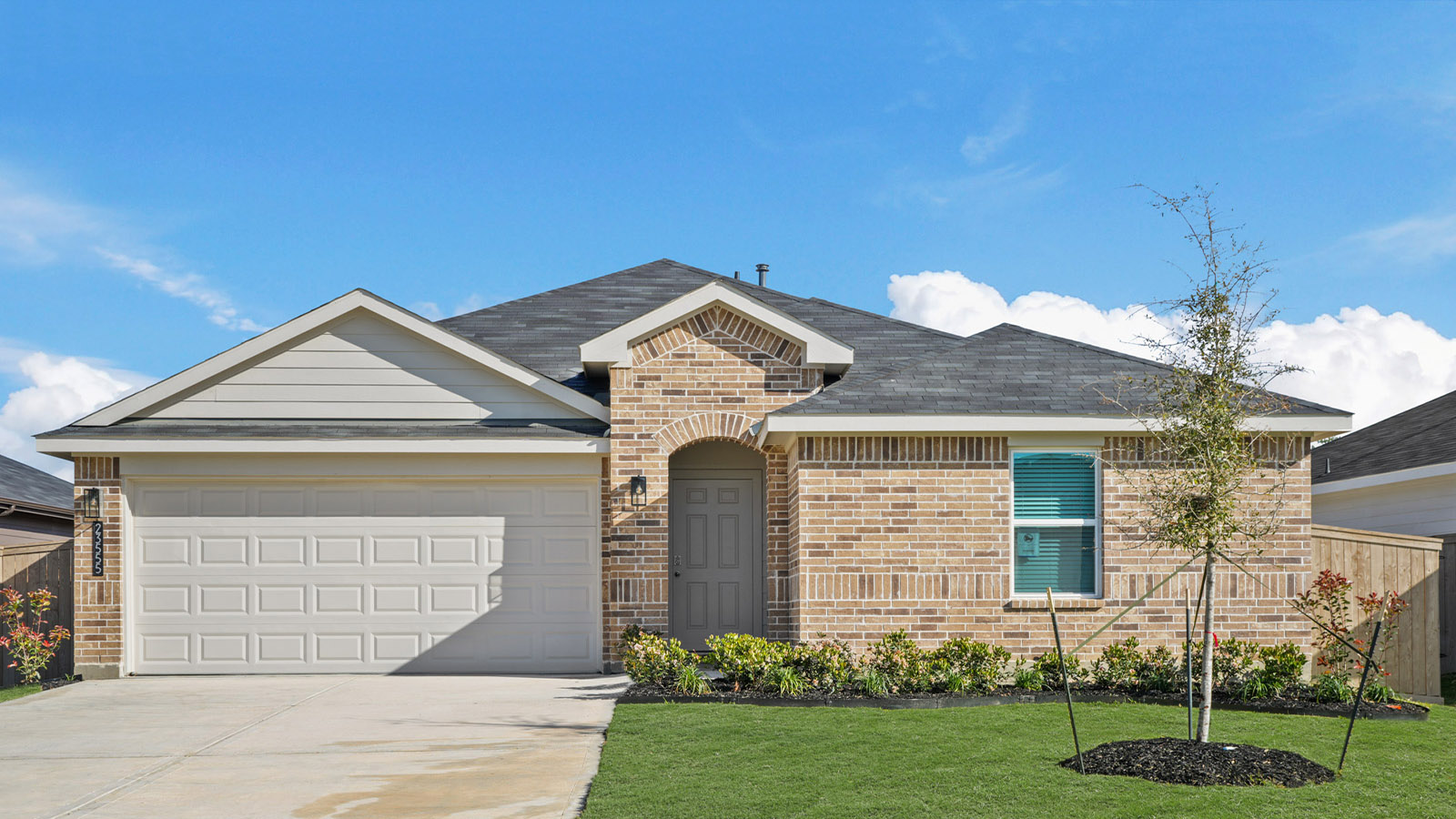 One story home with two car garage