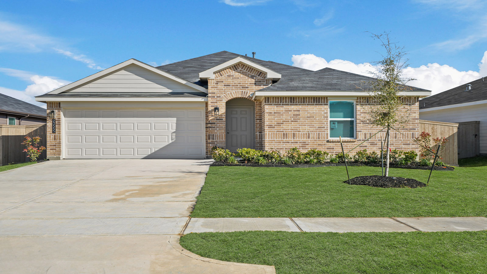 One story home with two car garage