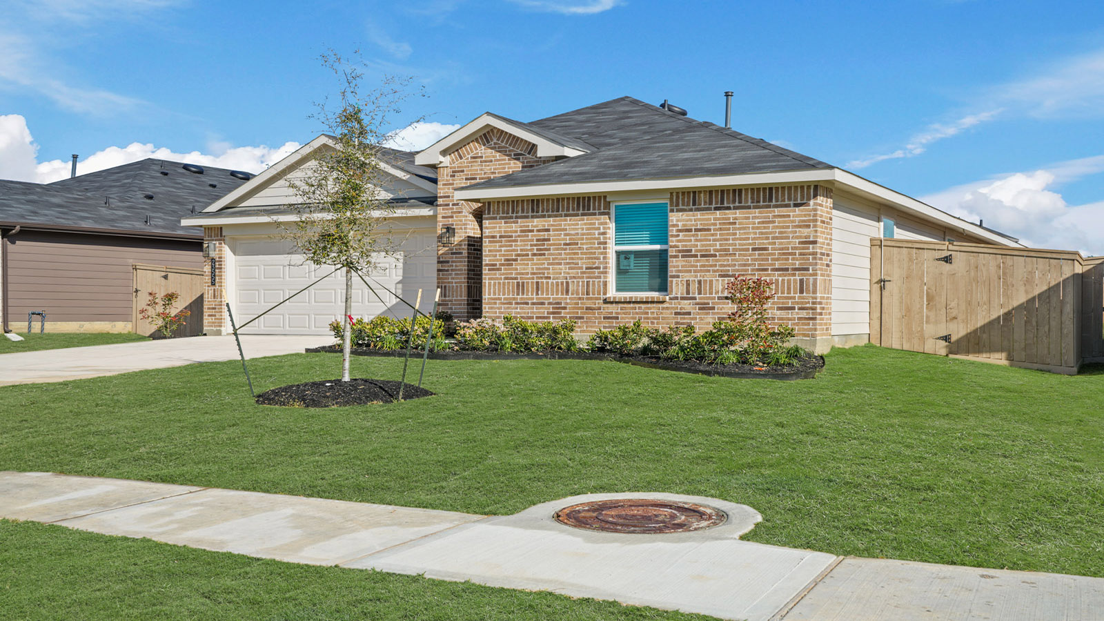 One story home with two car garage