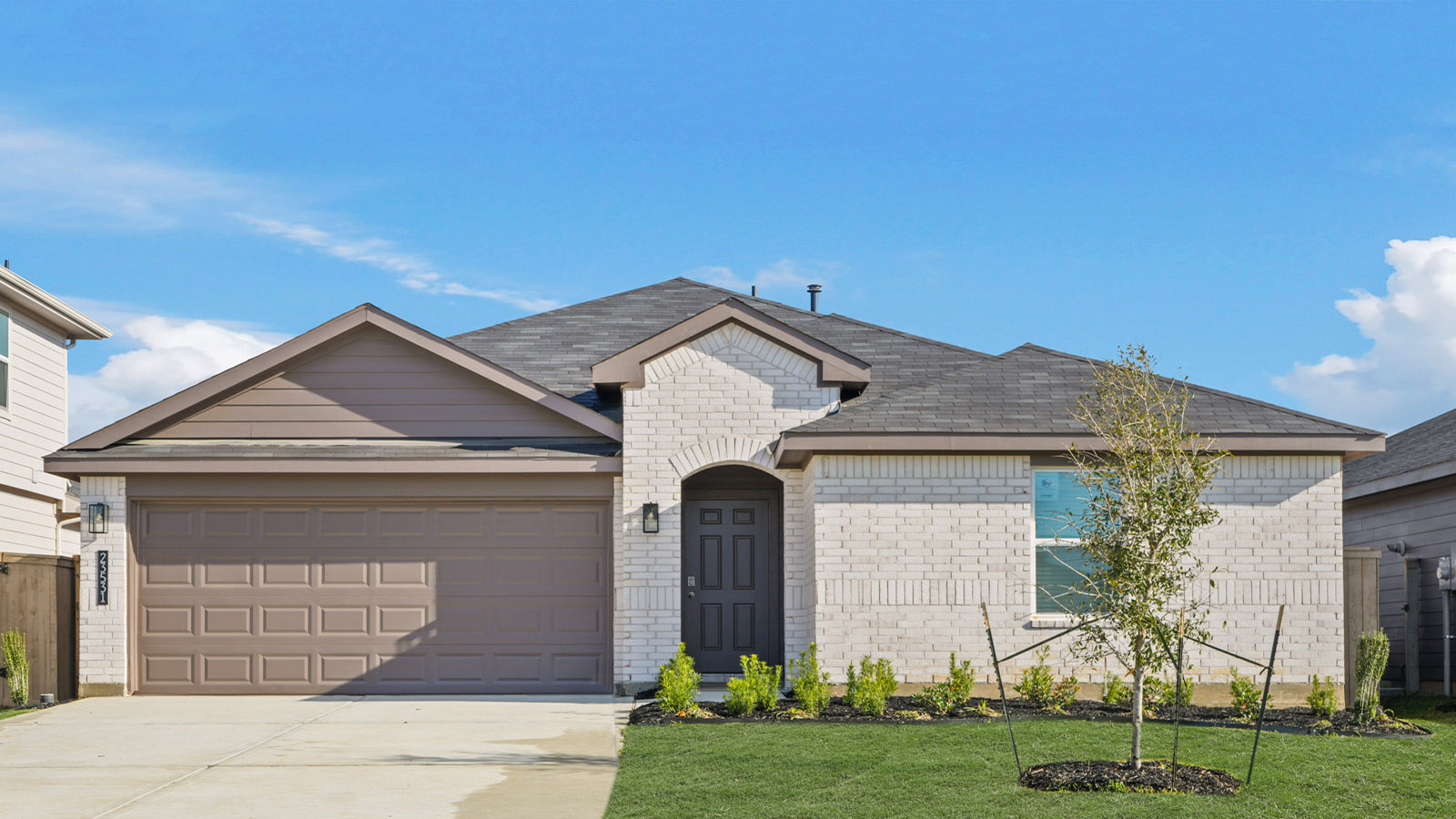 One story home with two car garage
