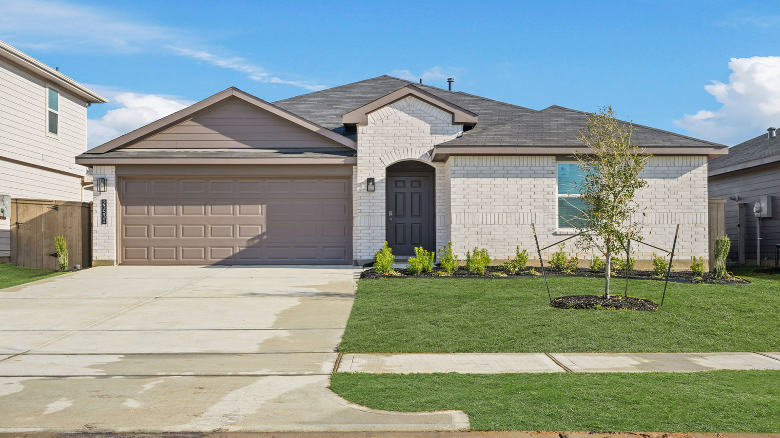 One story home with two car garage