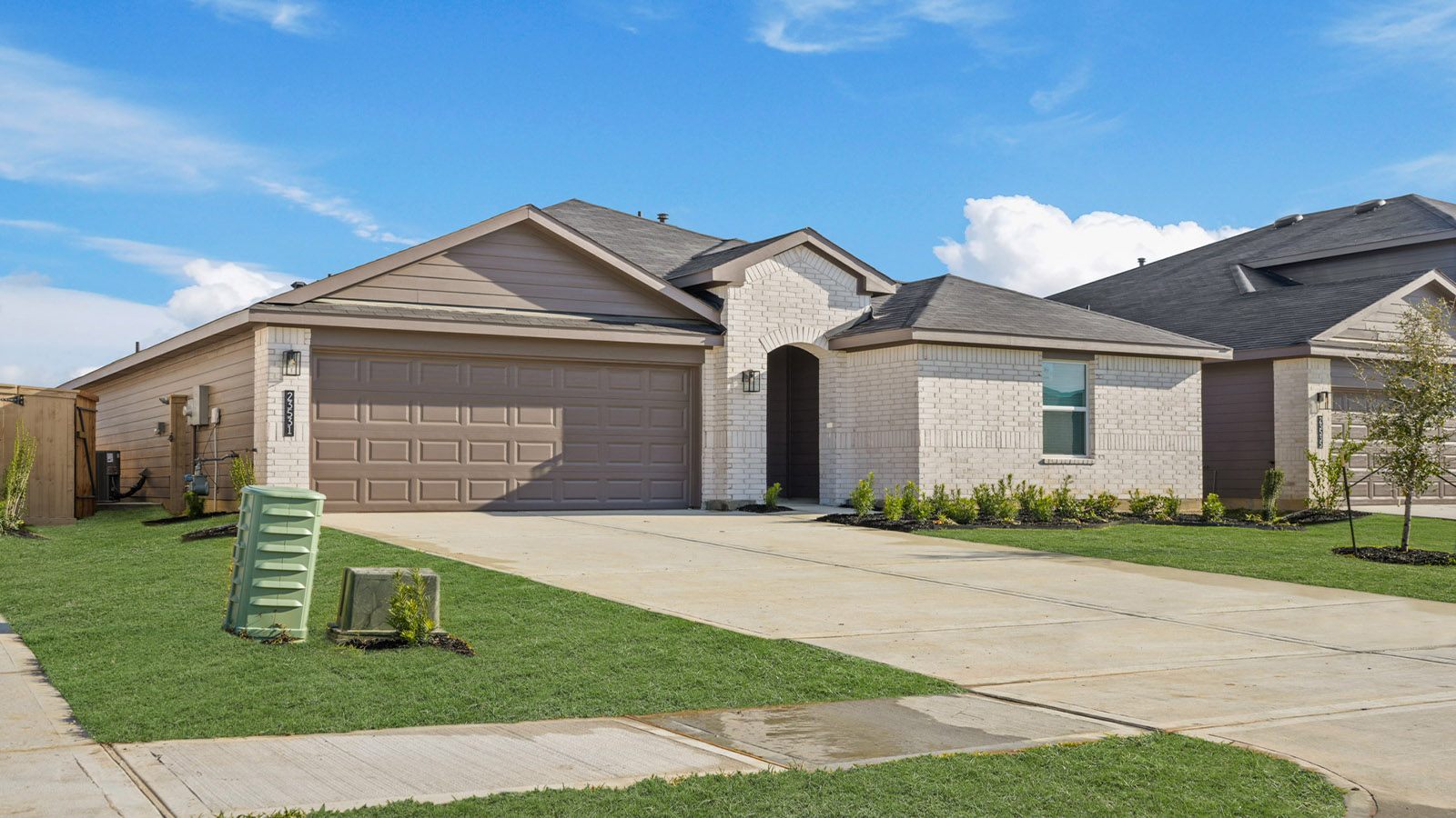 One story home with two car garage