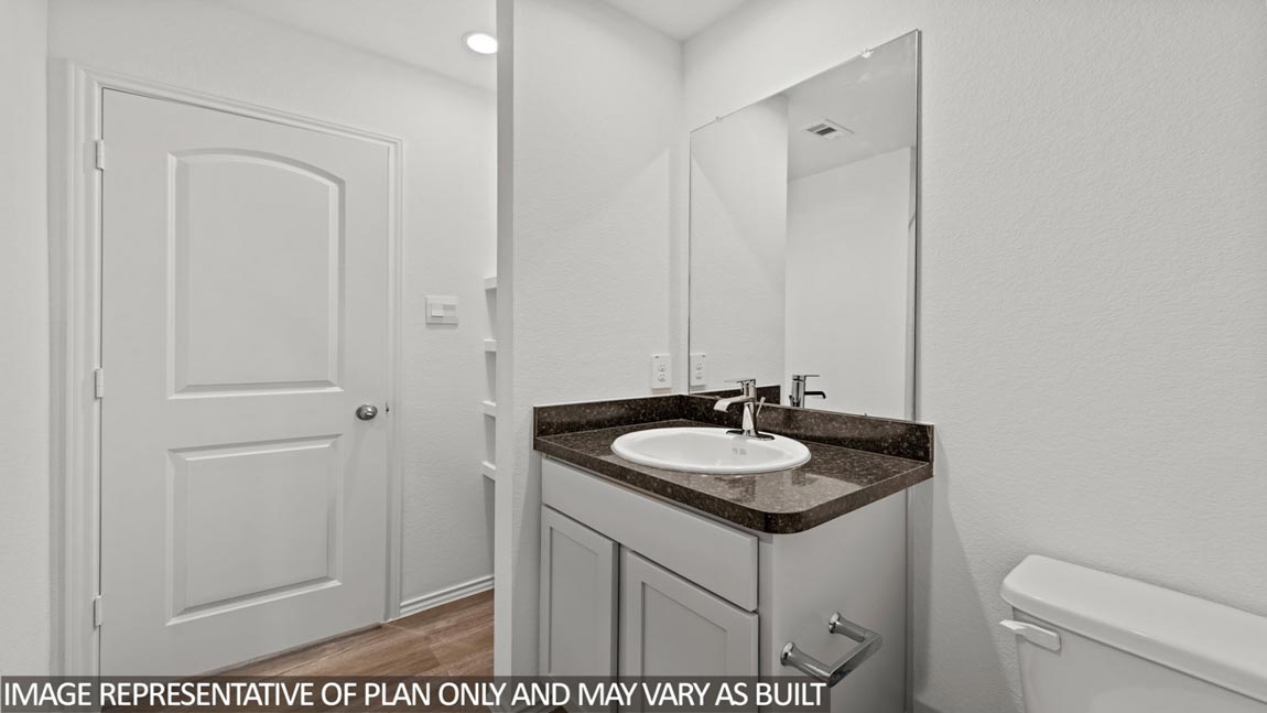 Secondary bathroom with single sink