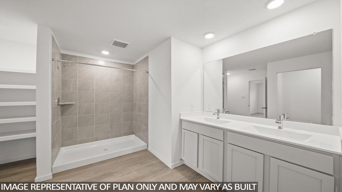 Primary bathroom with double sinks