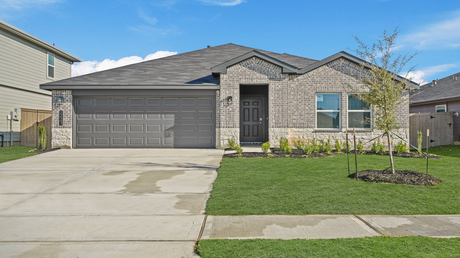 One story home with two car garage