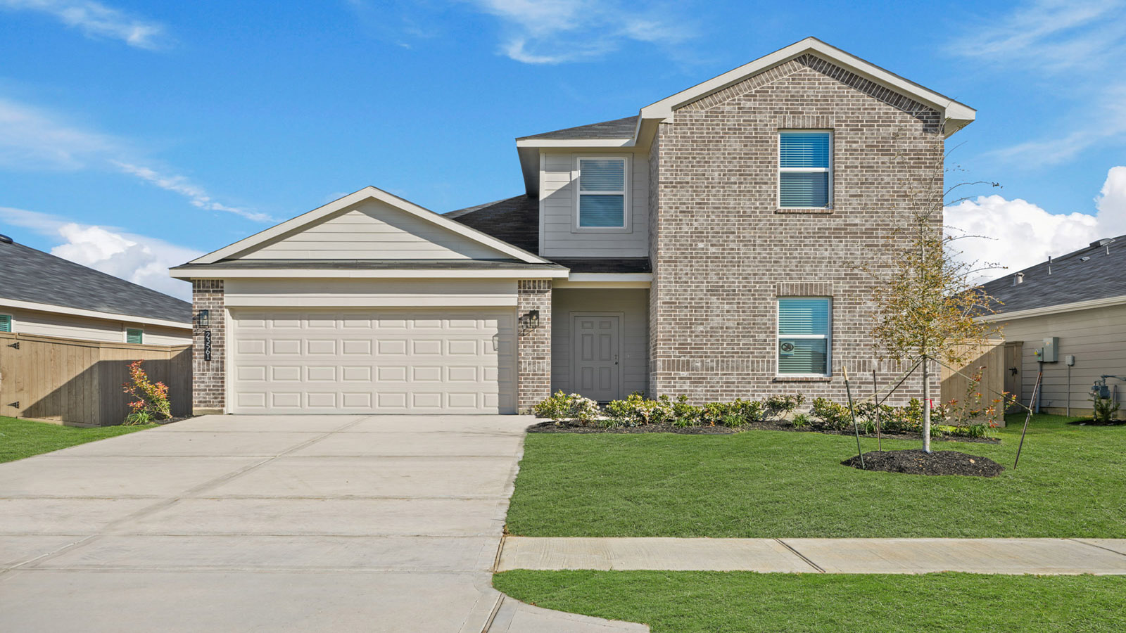 Two story home with two car garage