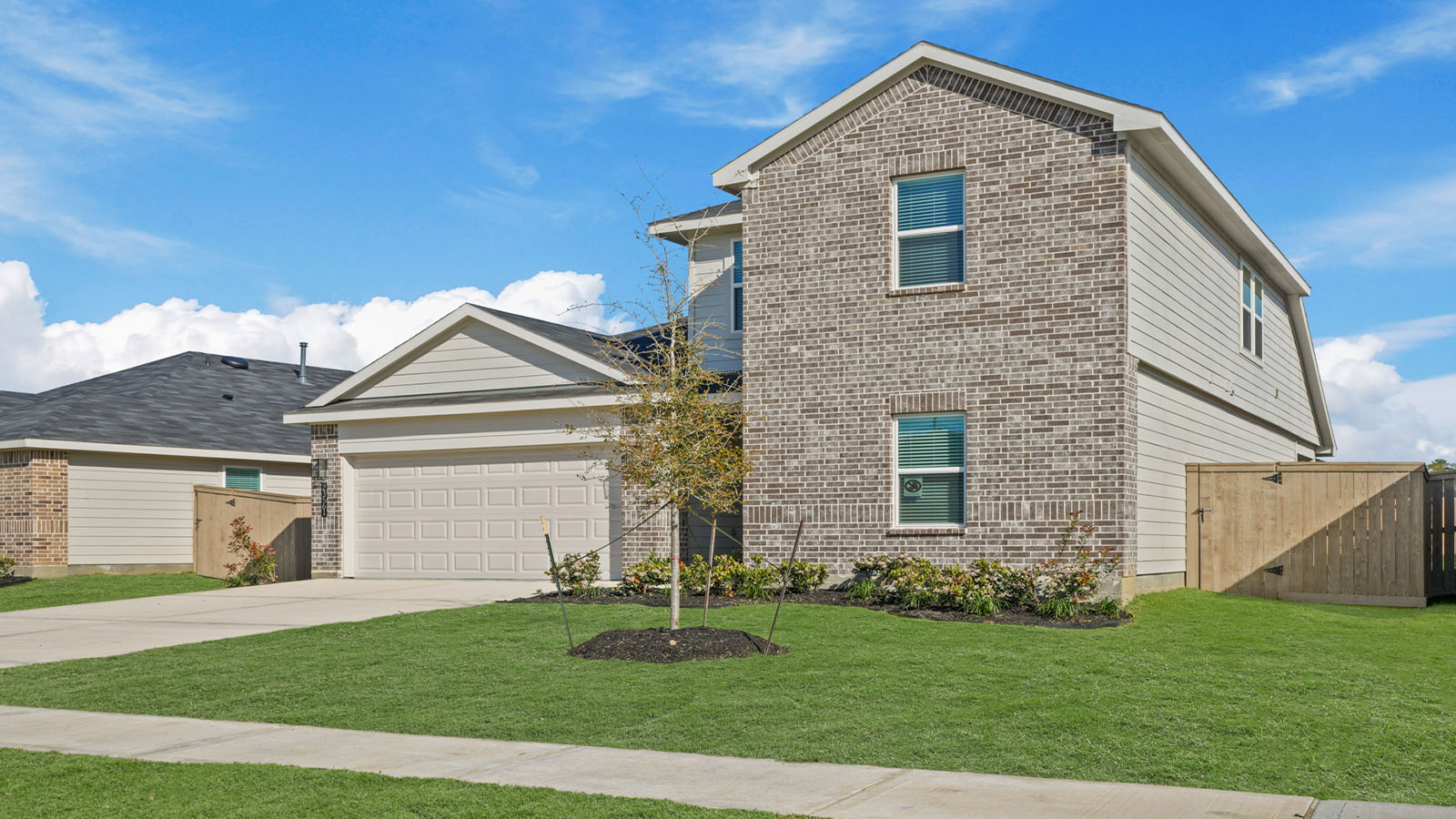 Two story home with two car garage