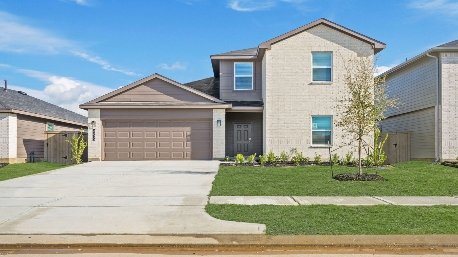 Two story home with two car garage