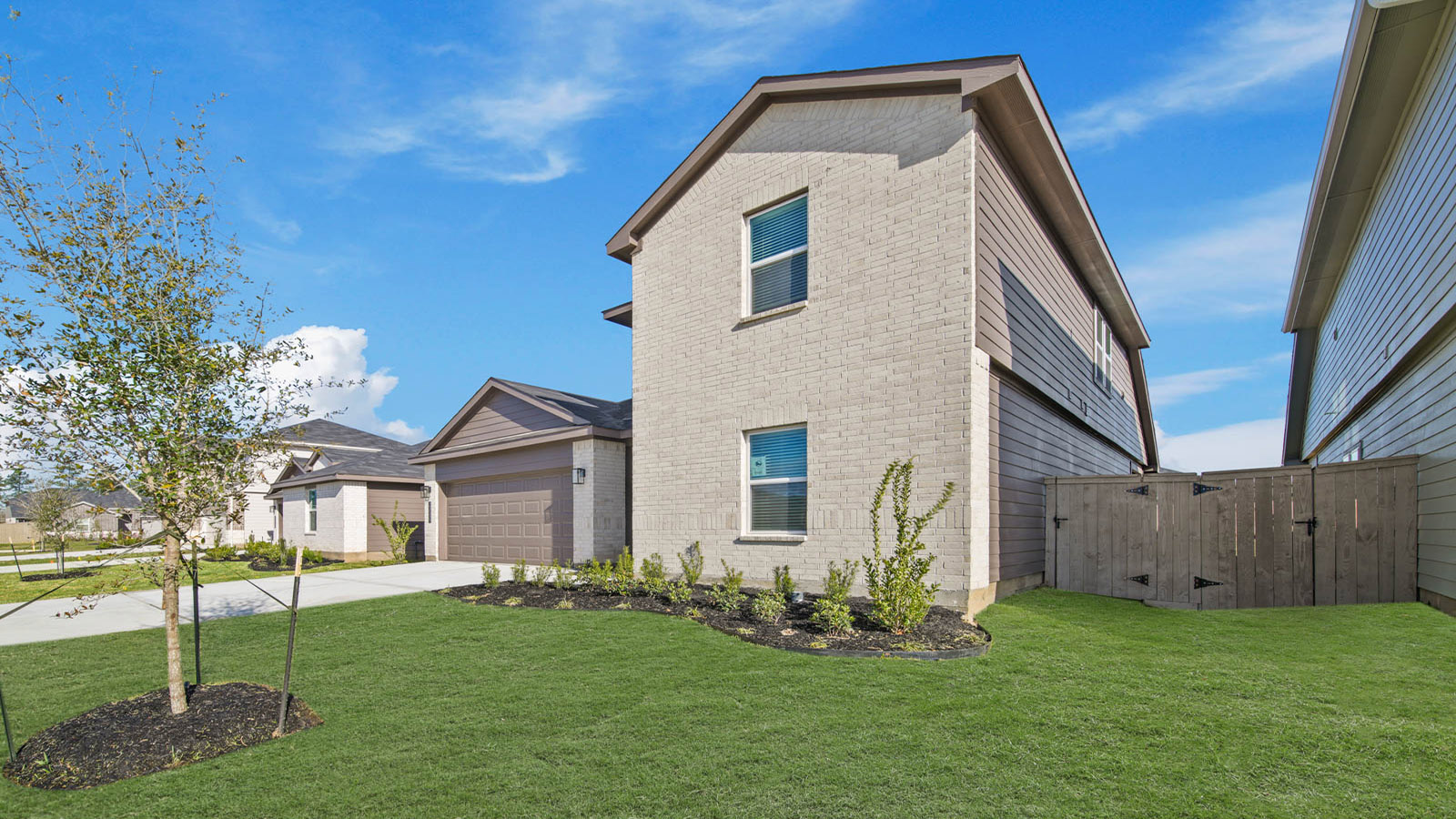 Two story home with two car garage