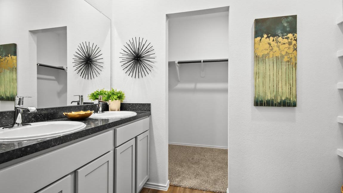 Primary bathroom with double sinks