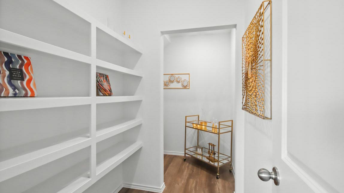 Private study with a spacious storage closet.
