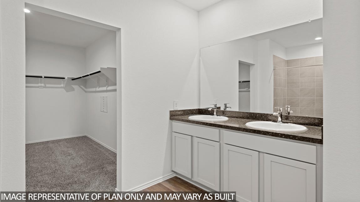 Primary bathroom with double sinks