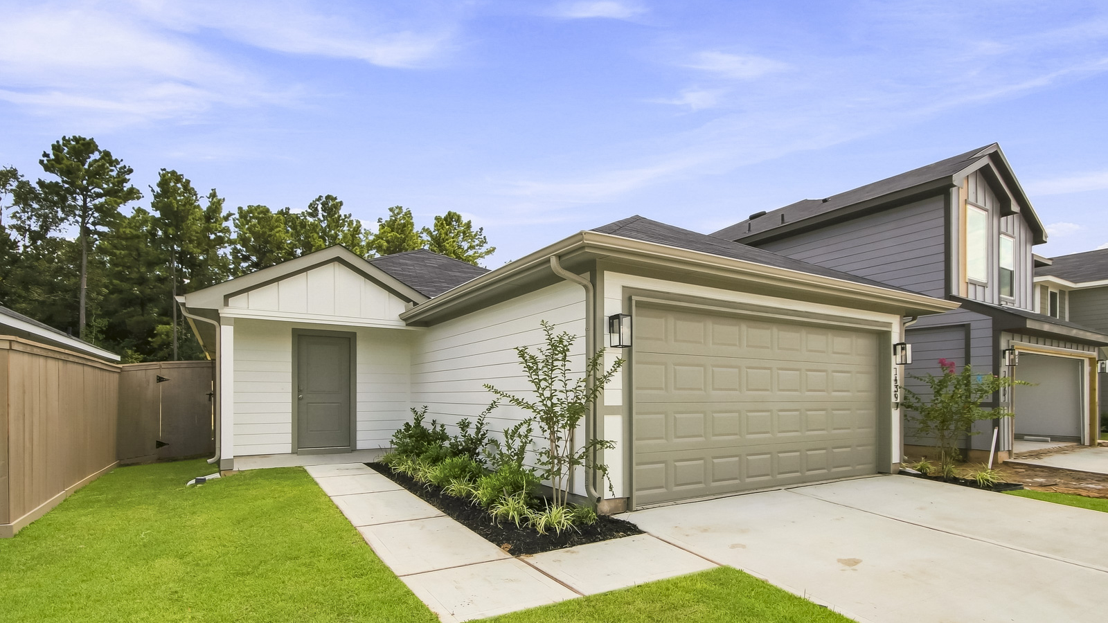 One story home with two car garage
