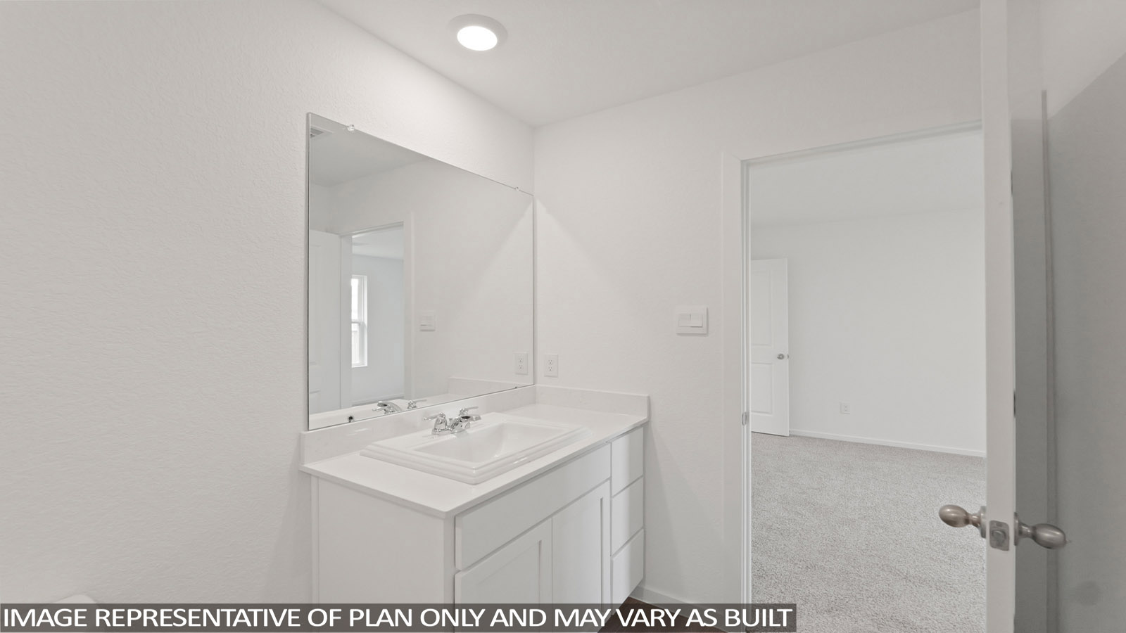 Primary bathroom with single sink