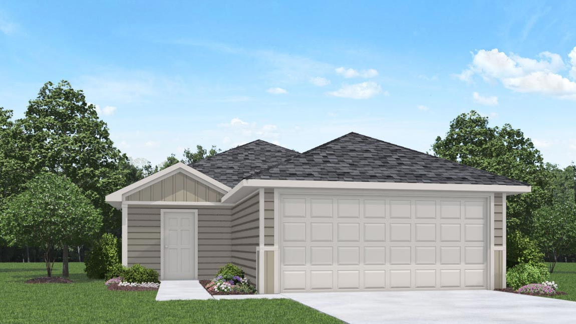 One story home with two car garage