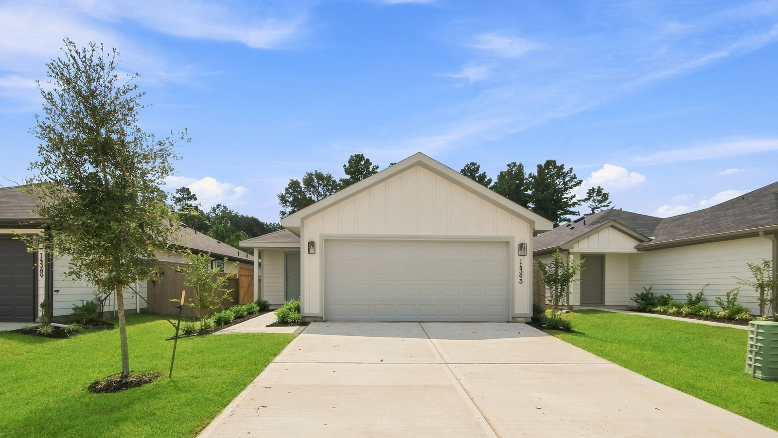 One story home with two car garage