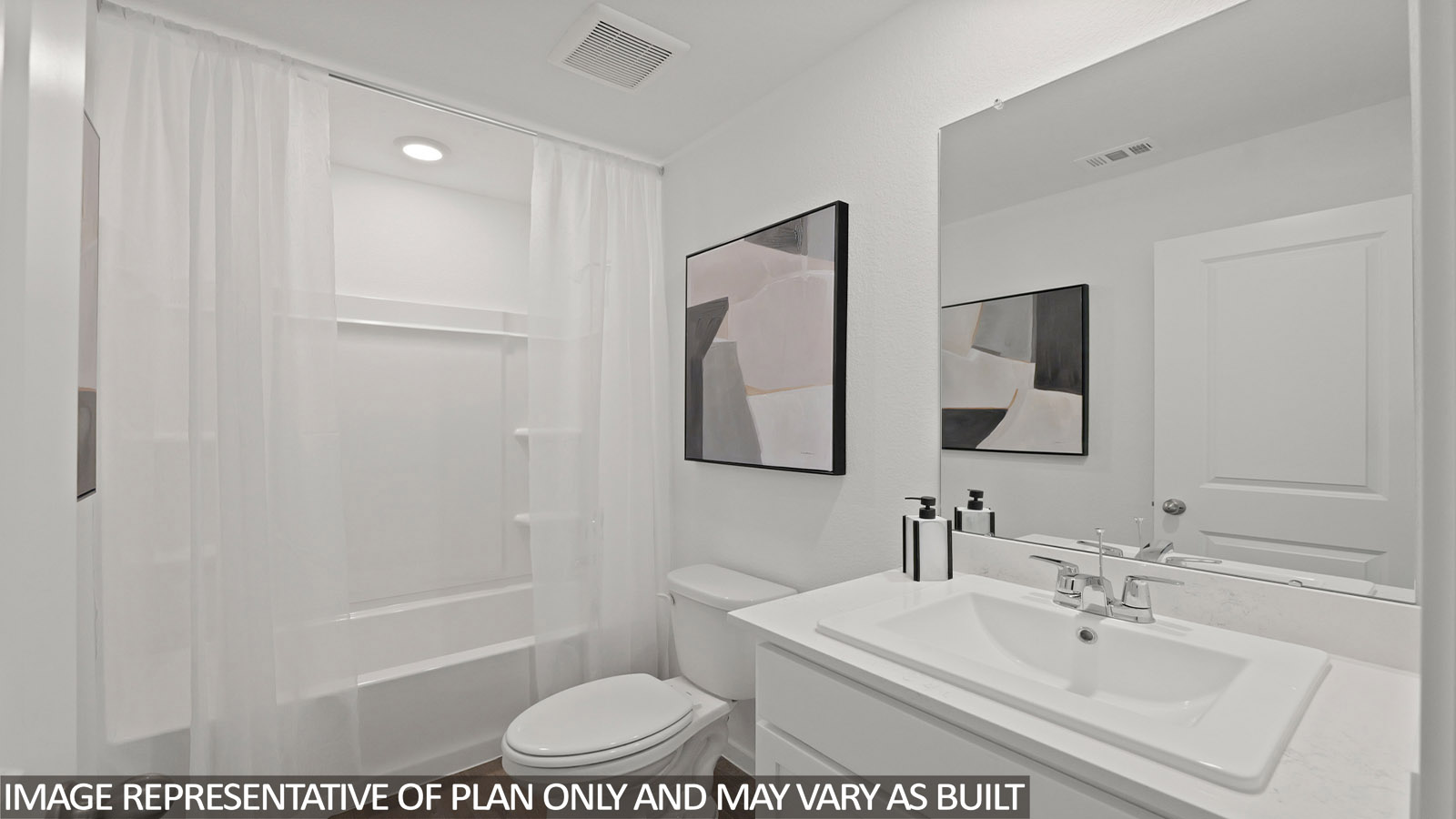 Secondary bathroom with single sink