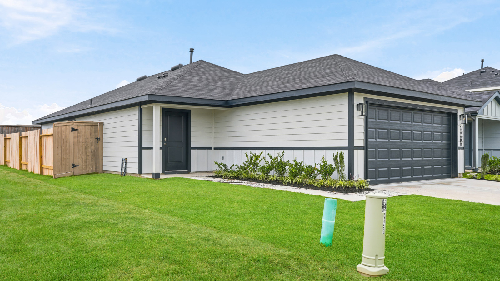 One story home with two car garage