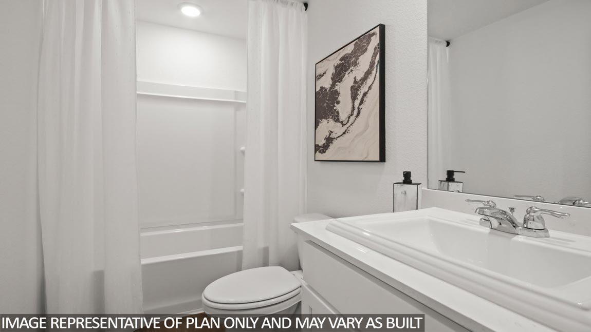 Secondary bathroom with single sink