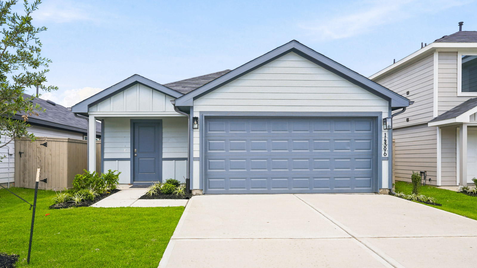 One story home with two car garage