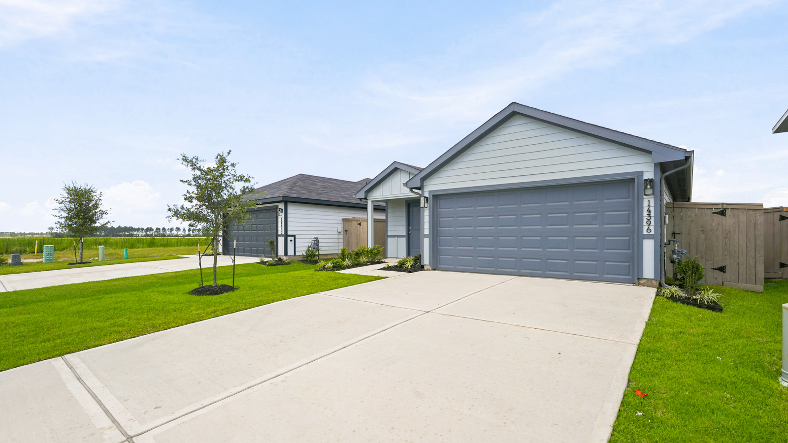 One story home with two car garage