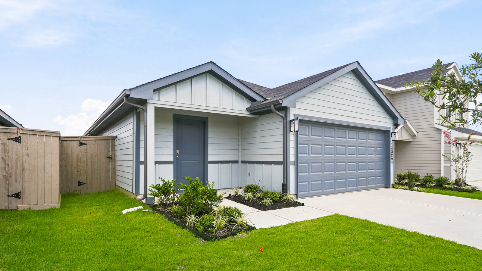 One story home with two car garage
