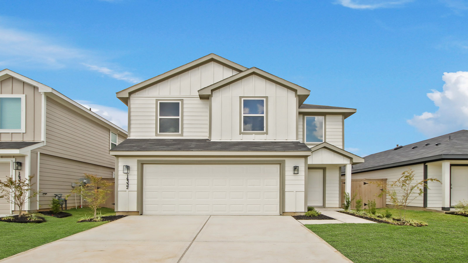 Two story home with two car garage