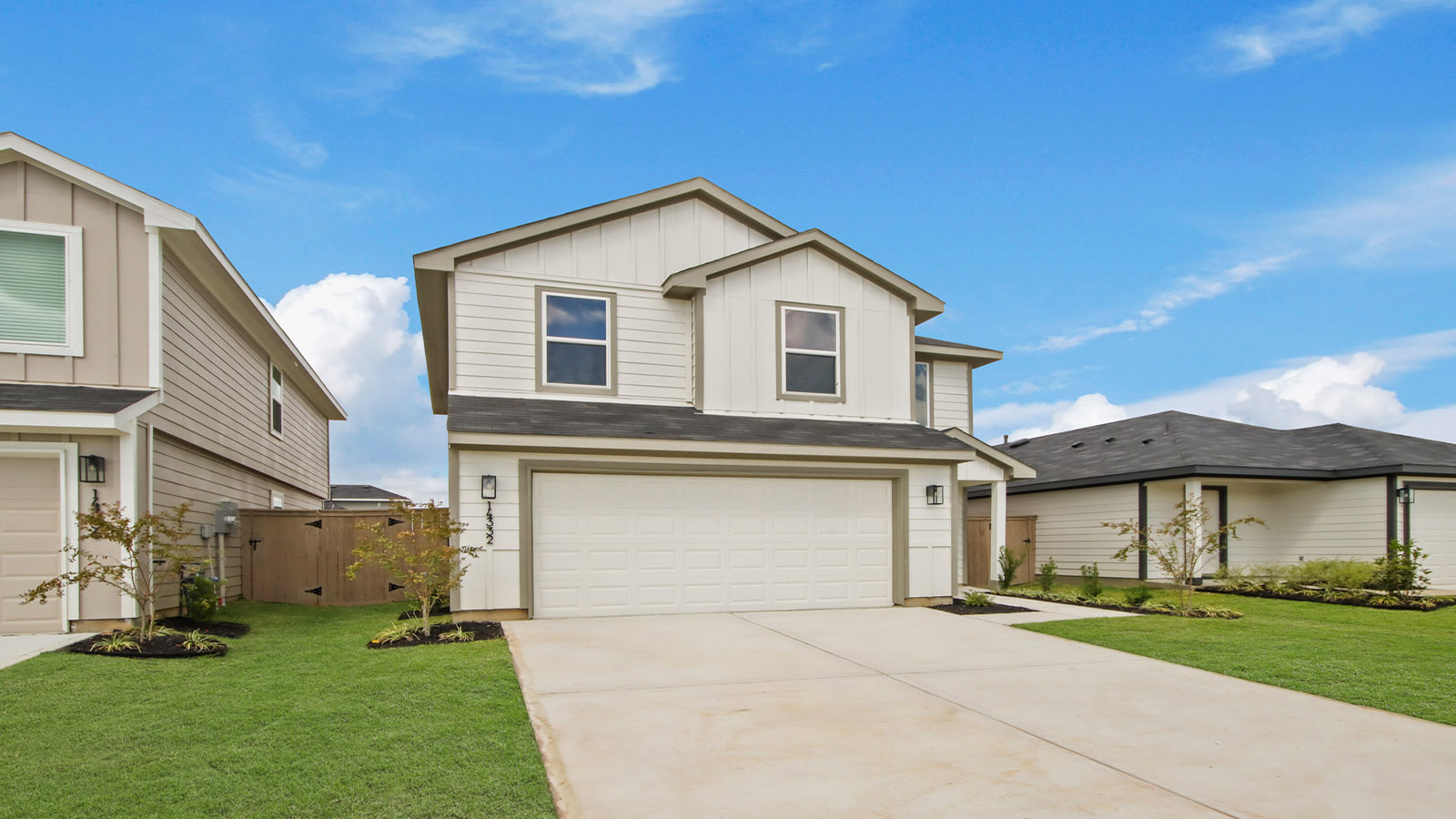 Two story home with two car garage