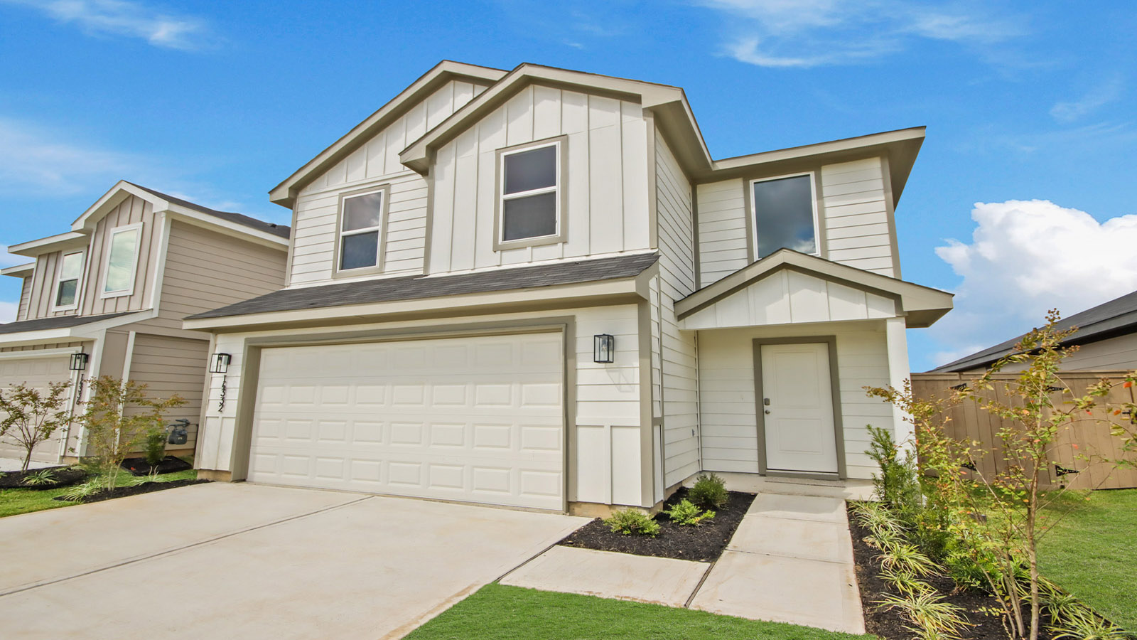 Two story home with two car garage