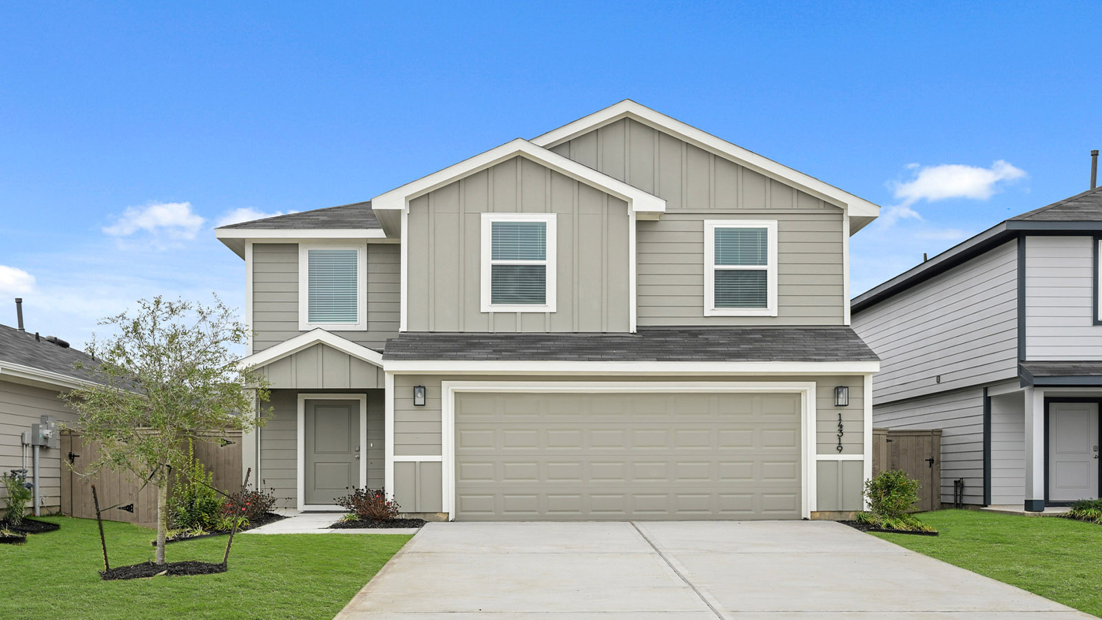 Two story home with two car garage