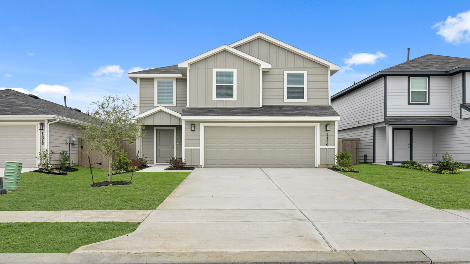 Two story home with two car garage
