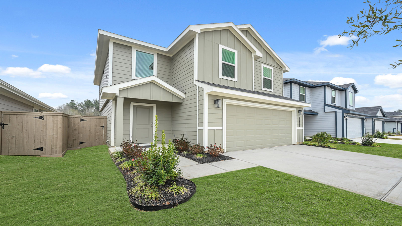Two story home with two car garage