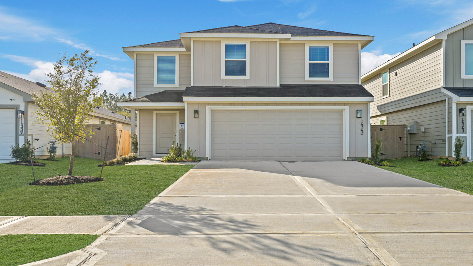Two story home with two car garage