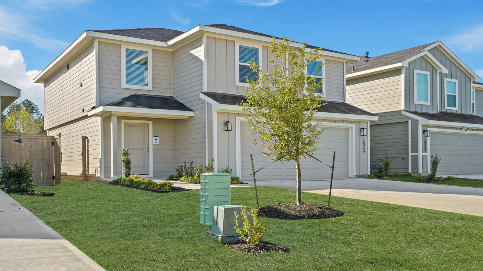 Two story home with two car garage