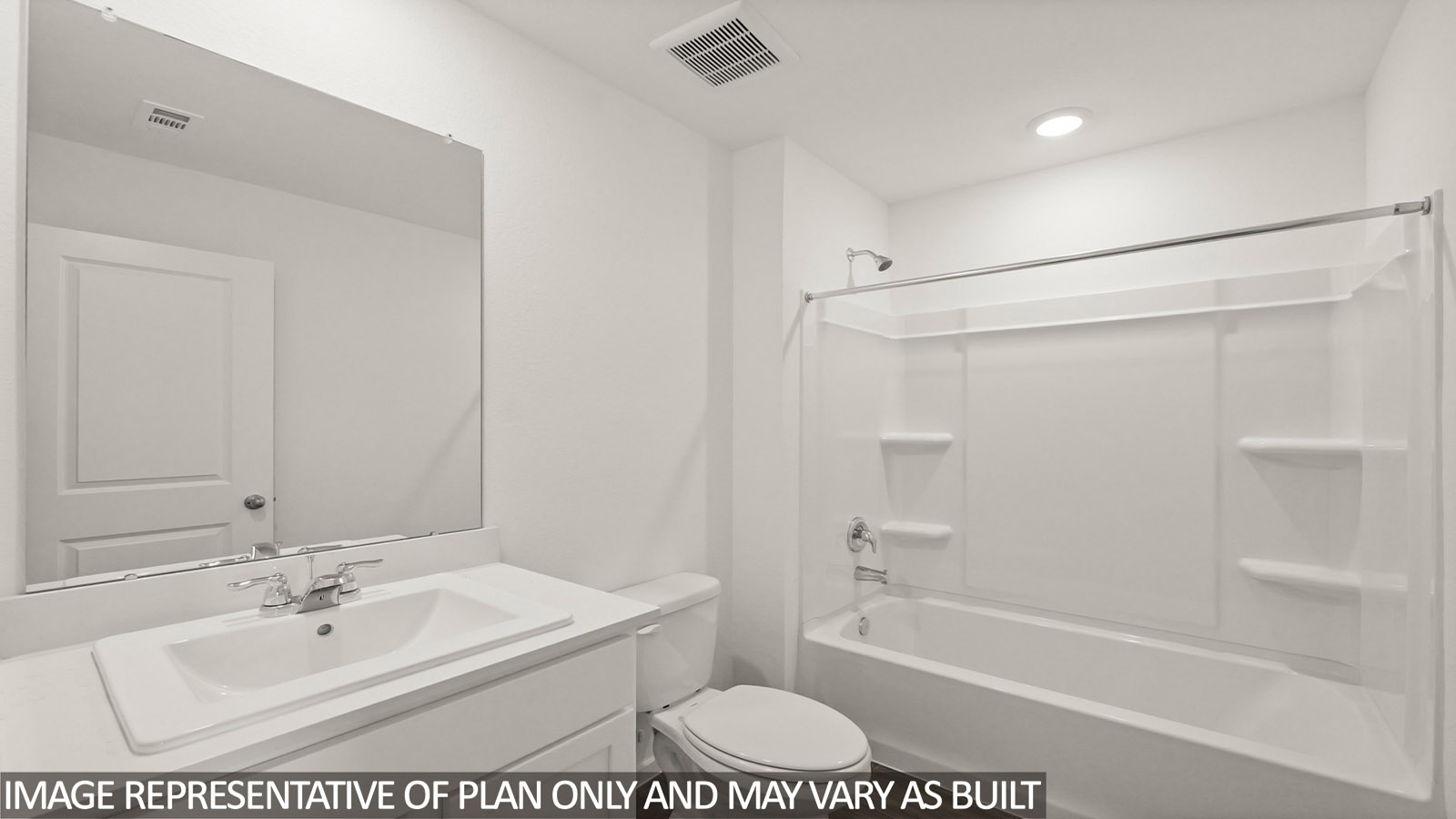 Secondary bathroom with single sink