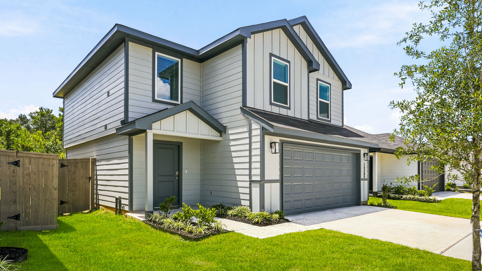 Two story home with two car garage