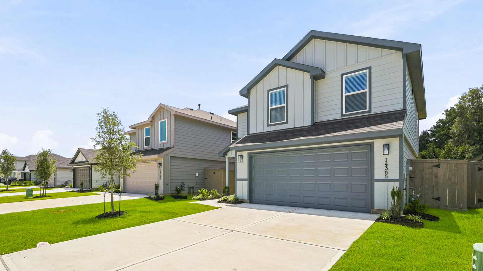 Two story home with two car garage