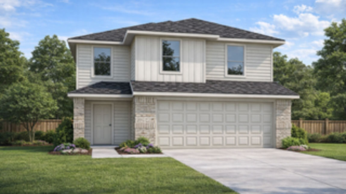 Two story home with two car garage