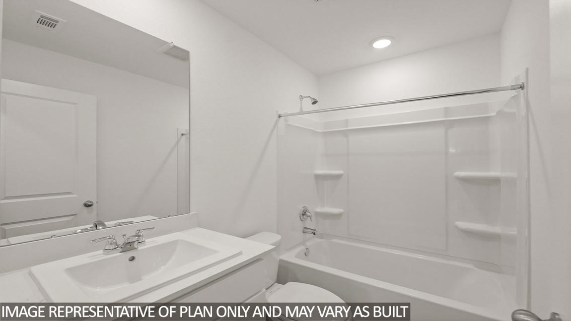 Secondary bathroom with single sink