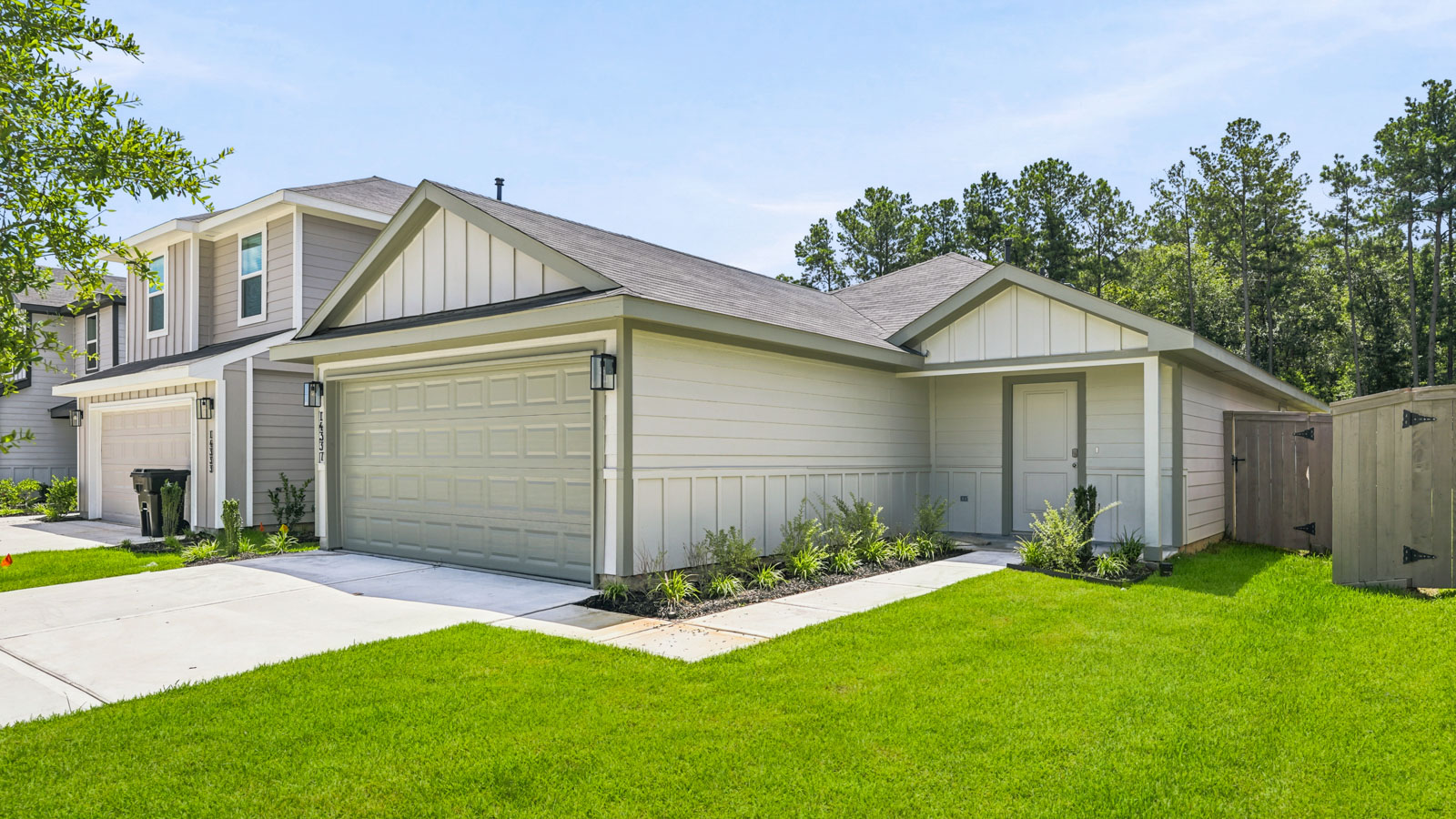 One story home with two car garage
