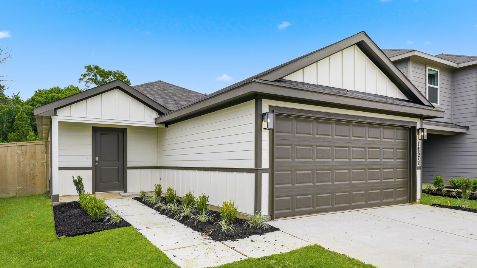 One story home with two car garage