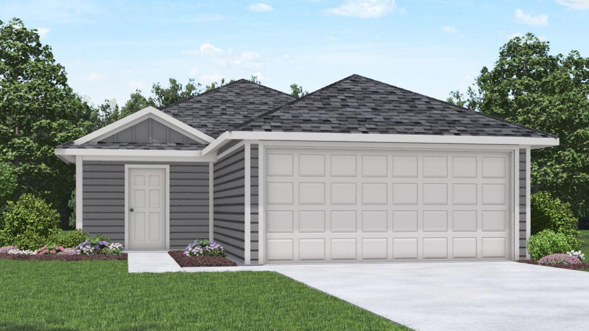 One story home with two car garage