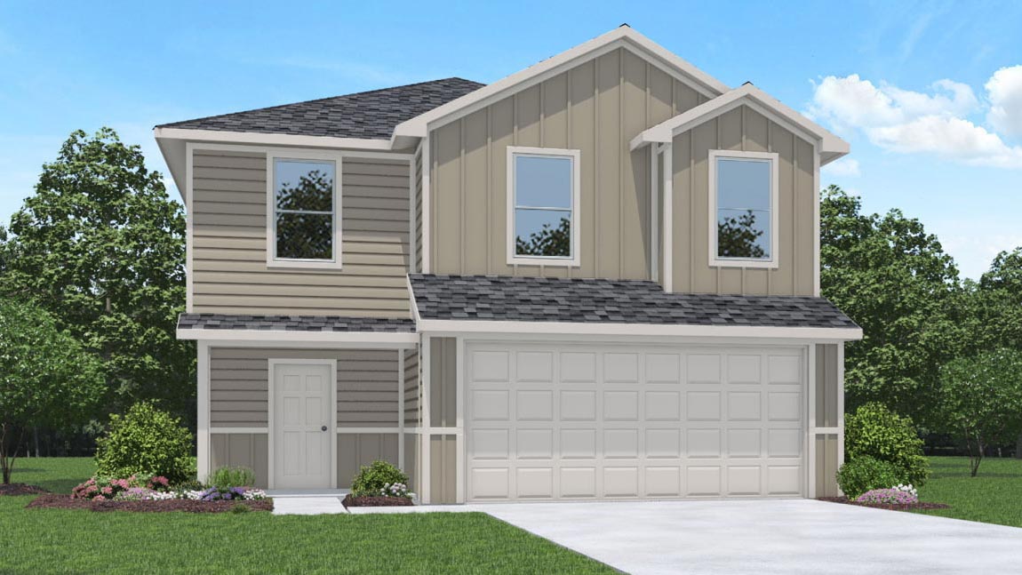 Two story home with two car garage